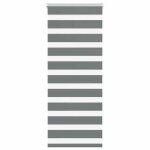 Vidaxl store z�bre gris fonc� largeur du tissu 509 cm polyester store � enrouleur z�br� store z�br� pour ...