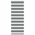 Vidaxl store z�bre gris fonc� largeur du tissu 609 cm polyester store � enrouleur z�br� store z�br� pour ...
