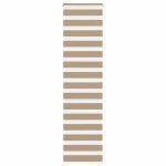 Vidaxl store z�bre marron sable largeur du tissu 559 cm polyester store � enrouleur z�br� store z�br� ...