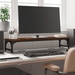 Vidaxl support de moniteur, rhausseur d?cran avec pieds rglables, support d'ordinateur avec rangement ...