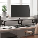 Vidaxl support de moniteur r�hausseur d?�cran avec pieds r�glables support dordinateur avec rangement ...