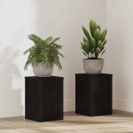 Vidaxl support de plante 2 pcs ch�ne noir 20 x 20 x 30 cm