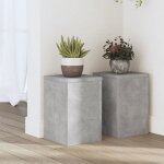 Vidaxl supports pour plantes 2 pcs gris bton bois d'ingnierie, support de fleurs, support de pot, support ...