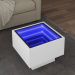 Vidaxl table dappoint avec led blanc 40x40x30 cm bois ding�nierie bout de canap� table de canap� table ...