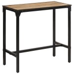 Vidaxl table de bar 110x55x107 cm bois de manguier massif brut table de bar table haute dext�rieur table ...
