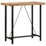 Vidaxl table de bar 110x55x107 cm bois massif dacacia et fer table de f�te table de pub table de bar ...