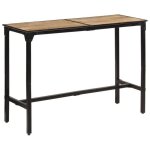 Vidaxl table de bar 150x55x107 cm bois de manguier massif brut table de bar table haute dext�rieur table ...