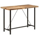 Vidaxl table de bar 150x70x107 cm bois massif de manguier et fer table de f�te table de pub table de ...