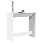 Vidaxl table de bar blanc 102x50x1035 cm bois dingnierie 854427