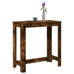Vidaxl table de bar chne fum 102x50x1035 cm bois dingnierie table de pub table haute table de tabouret ...