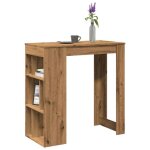 Vidaxl table de bar avec �tag�res ch�ne artisanal bois ding�nierie table de pub table haute table de ...