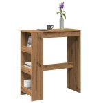 Vidaxl table de bar avec �tag�res ch�ne artisanal bois ding�nierie table de pub table haute table de ...