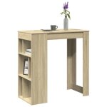 Vidaxl table de bar avec tagres chne sonoma bois dingnierie table de pub table haute table de tabouret ...