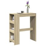 Vidaxl table de bar avec �tag�res ch�ne sonoma bois ding�nierie table de pub table haute table de tabouret ...