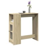 Vidaxl table de bar avec tagres chne sonoma bois dingnierie table de pub table haute table de tabouret ...