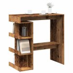 Vidaxl table de bar étagère de rangement vieux bois 100 x 48 x 1015cm 856758 Vidaxl table de bar étagère de rangement vieux bois 100 x 48 x 1015cm 856758