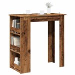 Vidaxl table de bar et �tag�re de rangement vieux bois 102x50x1035 cm 856762