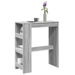 Vidaxl table de bar avec �tag�res sonoma gris bois ding�nierie table de pub table haute table de tabouret ...