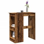 Vidaxl table de bar avec �tag�res vieux bois bois ding�nierie table de pub table haute table de tabouret ...