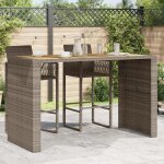 Vidaxl table de bar de jardin et dessus en bois dacacia gris rsine tresse table dextrieur table  ...
