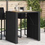 Vidaxl table de bar de jardin et dessus en bois dacacia noir résine tressée table dextérieur table à ... Vidaxl table de bar de jardin et dessus en bois dacacia noir résine tressée table dextérieur table à ...