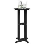 Vidaxl table de bar noire 55 cm carr�e pour usage ext�rieur m�tal et bois durable et r�sistant aux uv ...