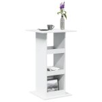 Vidaxl table de bar avec rangement blanc 60x60x102cm bois d?ingnierie table de pub table haute table ...