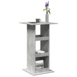 Vidaxl table de bar avec rangement gris bton bois dingnierie table de pub table haute table de tabouret ...