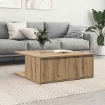 Vidaxl table basse carr�e 80x80x31 cm ch�ne en bois ding�nierie avec tiroir