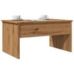 Vidaxl table basse ch�ne artisanal 80x505x415 cm bois ding�nierie table basse � dessus relevable bout ...