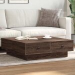 Vidaxl table basse ch�ne marron 90x90x28 cm bois ding�nierie 848093