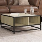 Vidaxl table basse chêne sonoma 605x605x30cm bois dingénierie / métal table dappoint table de salon table ... Vidaxl table basse chêne sonoma 605x605x30cm bois dingénierie / métal table dappoint table de salon table ...