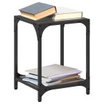 Vidaxl tables basses avec dessus en verre noir 2 pcs 30x30x40 cm acier table dappoint table de salon ...