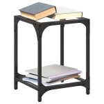 Vidaxl tables basses avec dessus en verre transparent 2 pcs acier table dappoint table de salon table ...