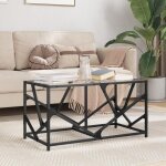 Vidaxl table basse avec dessus en verre transparent 785x40x41cm acier table dappoint table de salon table ...