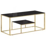 Vidaxl table basse doré acier inoxydable et verre trempé 350020 Vidaxl table basse doré acier inoxydable et verre trempé 350020