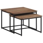 Vidaxl tables basses gigognes 2 pcs bois massif de teck 358536