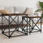Vidaxl tables basses gigognes 2 pcs chêne marron bois dingénierie 838947 Vidaxl tables basses gigognes 2 pcs chêne marron bois dingénierie 838947