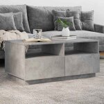 Vidaxl table basse avec lumires led table dappoint avec tiroirs bout de canap meuble de salon salle ...
