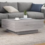 Vidaxl table basse avec lumires led table dappoint bout de canap meuble de salon salle de sjour moderne ...