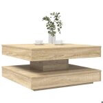 Vidaxl table basse rotative � 360 degr�s ch�ne sonoma 70x70x345 cm table dappoint table de salon table ...