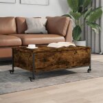 Vidaxl table basse avec roulettes table dappoint avec rangement bout de canap� meuble de salon salle ...
