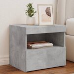 Vidaxl table de chevet avec lumires led armoire de lit avec rangement table de nuit armoire de nuit ...