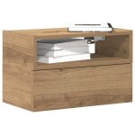 Vidaxl tables de chevet murales 2 pcs ch�ne artisanal 45x26x285 cm armoire de chevet flottante armoire ...