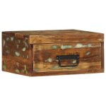 Vidaxl table de chevet murale bois massif de rcupration, armoire de chevet flottante, armoire de chevet ...