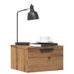 Vidaxl table de chevet murale ch�ne artisanal 34x30x20 cm armoire de chevet flottante armoire de chevet ...