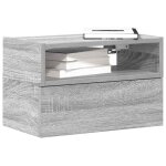 Vidaxl table de chevet murale sonoma gris 45x26x285 cm armoire de chevet flottante armoire de chevet ...