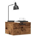 Vidaxl table de chevet murale vieux bois 34x30x20 cm armoire de chevet flottante armoire de chevet suspendue ...