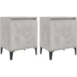Vidaxl tables de chevet avec pieds en mtal gris bton 40x30x50 cm 805842