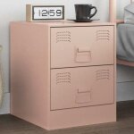Vidaxl table de chevet rose 34, 5x39x44 cm acier, table de chevet, meuble de chambre, table de nuit, ...